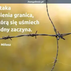 Cytaty o szacunku do drugiego człowieka: "Jest taka cierpienia granica, za którą się uśmiech pogodny zaczyna." - Czesław Miłosz.