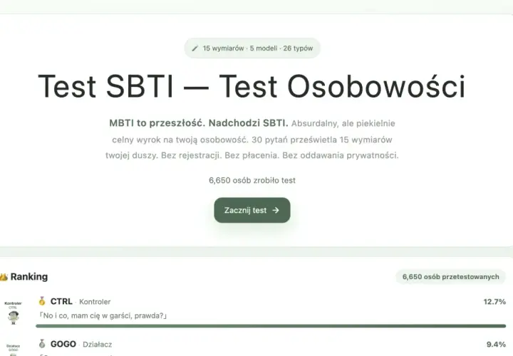 Test SBTI - odkryj swoją osobowość. Dowiedz się, mbti co to, i jak SBTI jest jego następcą. 30 pytań, 15 wymiarów, 26 typów.