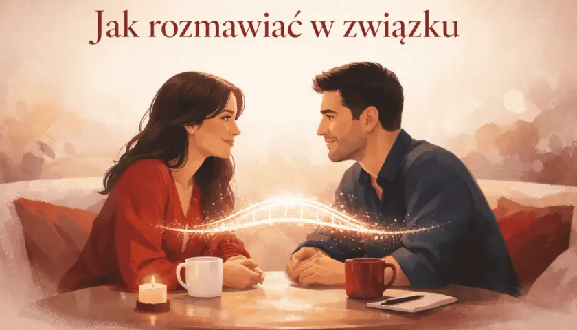 Para rozmawia, budując most porozumienia. Klucz do udanego związku tkwi w szczerej komunikacji.
